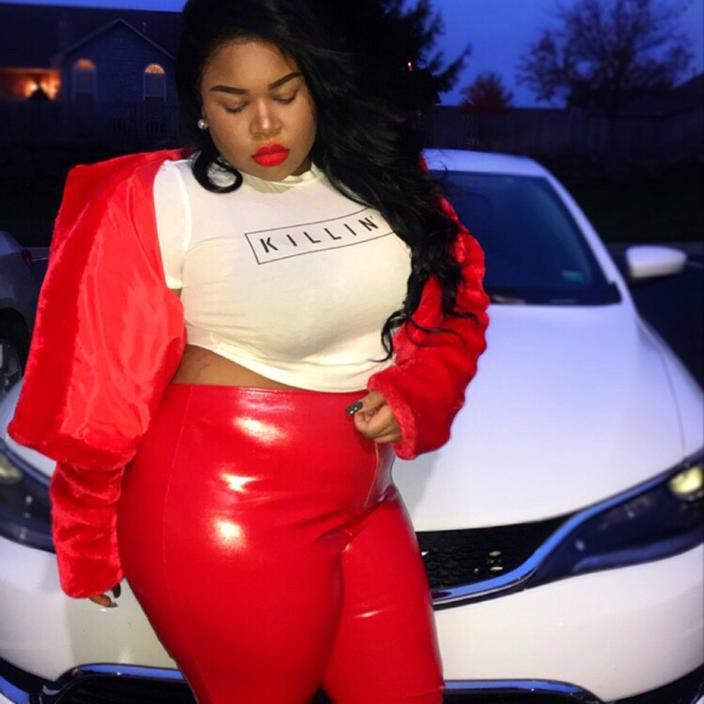 Faux leather bottoms